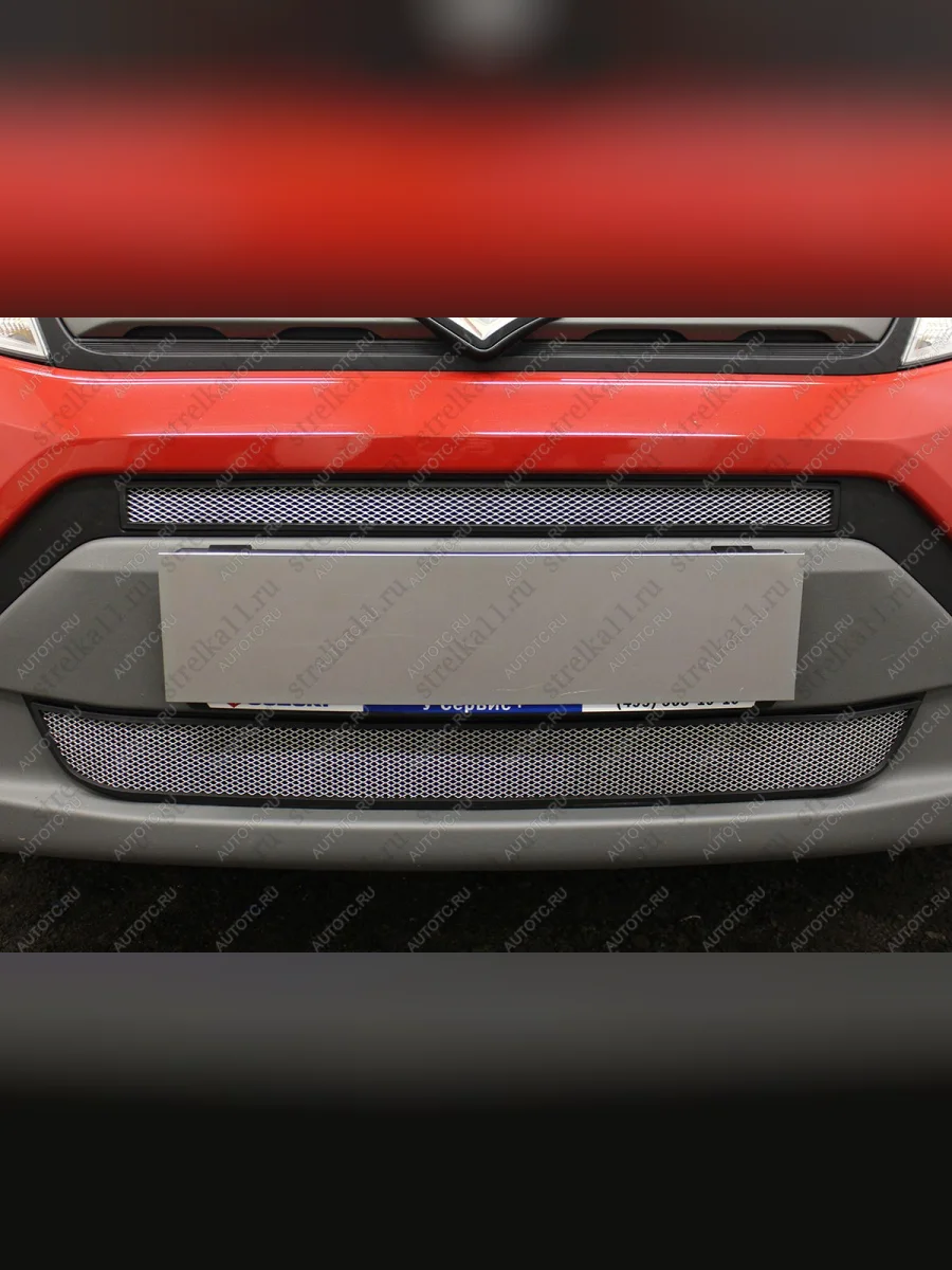 Защита радиатора (2 части) Стрелка11 Стандарт Suzuki Vitara LY дорестайлинг (2015-2019) (хром)  в Воронеже Воронежской области