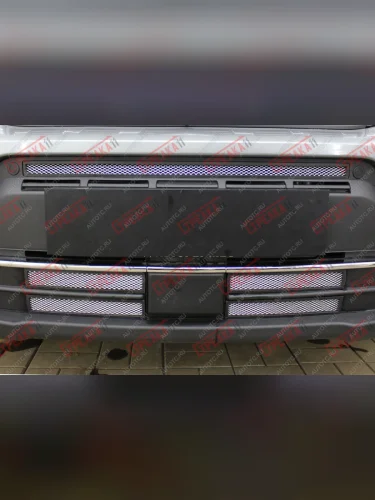 Защита радиатора (низ 4 части) Стрелка11 Стандарт (хром) Suzuki Vitara LY рестайлинг (2018-2025)