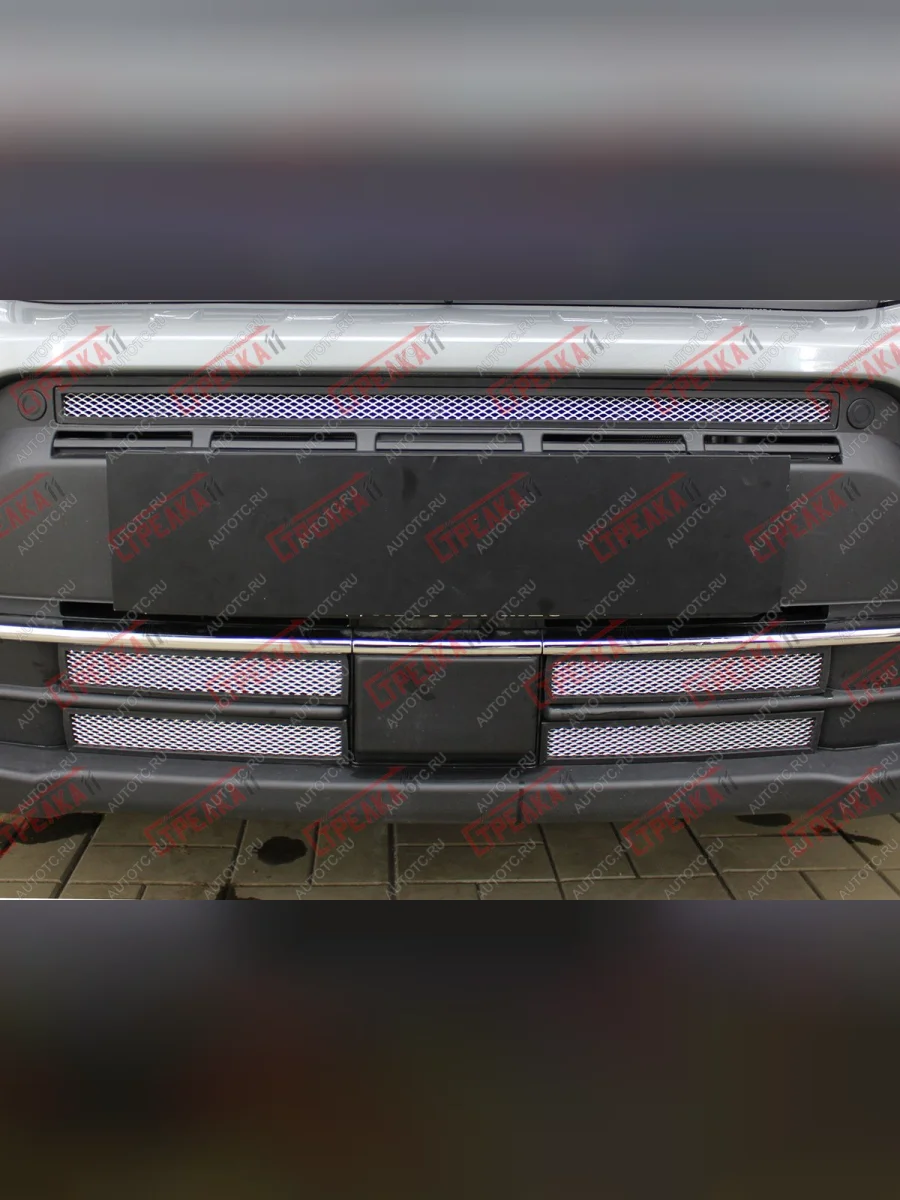 Защита радиатора (низ 4 части) Стрелка11 Стандарт Suzuki Vitara LY рестайлинг (2018-2025) (хром)  в Самаре Самарской области