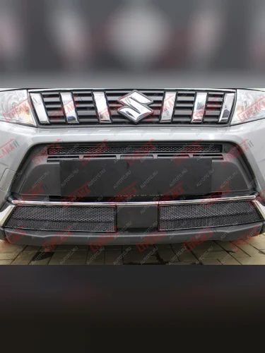 Защита радиатора Стрелка11 PREMIUM (черная) Suzuki Vitara LY рестайлинг (2018-2025)