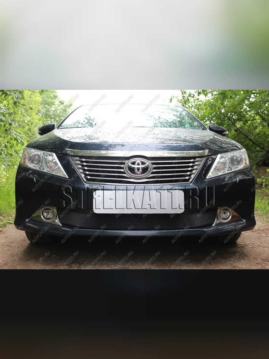 Защита радиатора Стрелка11 Стандарт Toyota Camry XV50 дорестайлинг (2011-2014) (черная)  в Самаре Самарской области