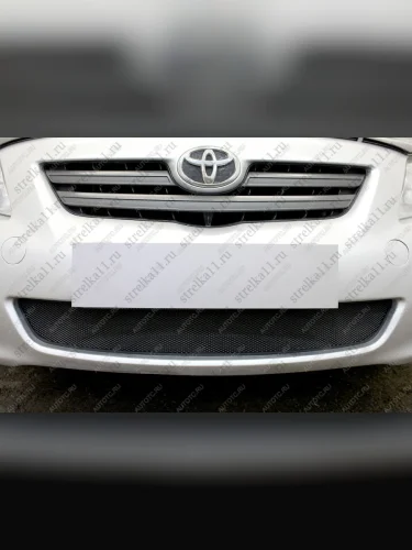 Защита радиатора Стрелка11 Стандарт (черная) Toyota Corolla E150 седан дорестайлинг (2006-2010)