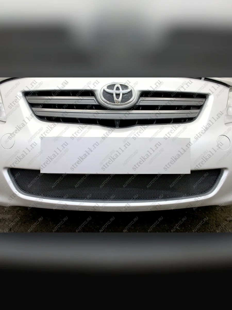 Защита радиатора Стрелка11 Стандарт Toyota Corolla E150 седан дорестайлинг (2006-2010) (черная)  в Воронеже Воронежской области