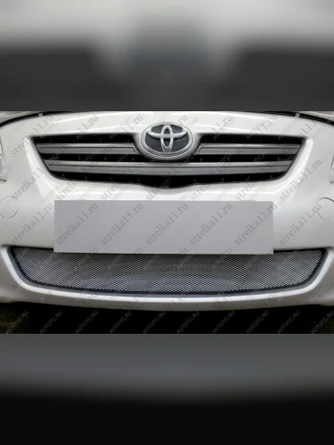 Защита радиатора Стрелка11 Стандарт (хром) Toyota Corolla E150 седан дорестайлинг (2006-2010)