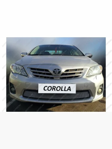 Защита радиатора Стрелка11 Стандарт (хром) Toyota Corolla E140 седан рестайлинг (2009-2013)