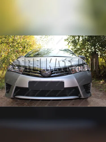 Защита радиатора Стрелка11 Стандарт (черная) Toyota Corolla E180 дорестайлинг (2013-2016)
