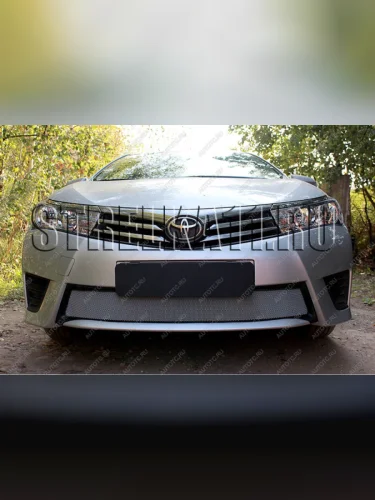 Защита радиатора Стрелка11 Стандарт (хром) Toyota Corolla E180 дорестайлинг (2013-2016)