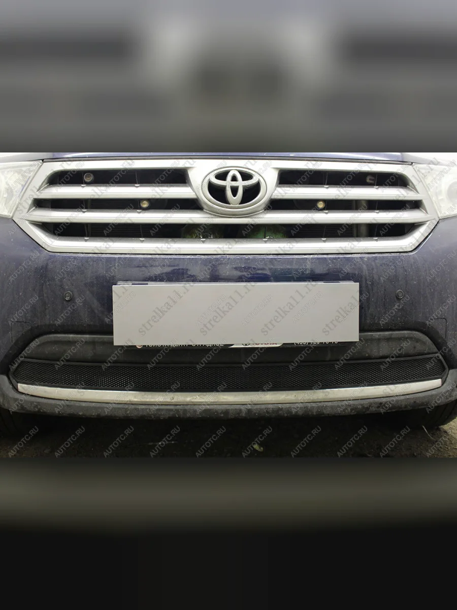 Защита радиатора Стрелка11 PREMIUM Toyota Highlander XU40 рестайлинг (2010-2013) (черная)  в Керчи Республика Крым
