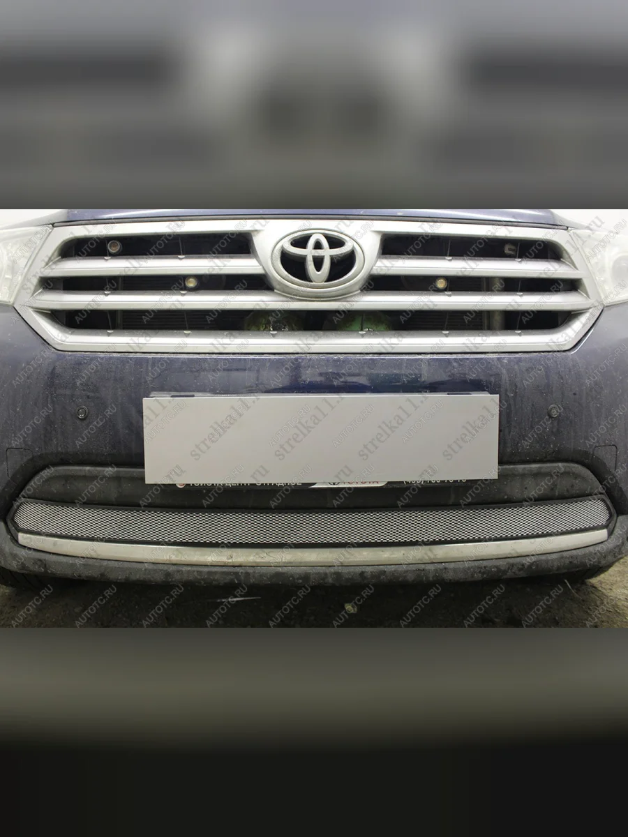 Защита радиатора Стрелка11 Стандарт Toyota Highlander XU40 рестайлинг (2010-2013) (хром)  в Керчи Республика Крым