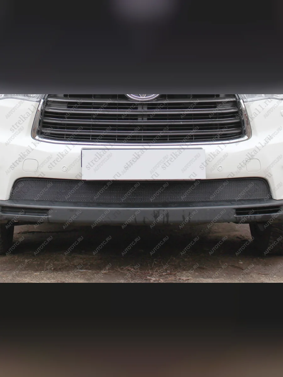 Защита радиатора (низ) Стрелка11 Стандарт Toyota Highlander XU50 дорестайлинг (2013-2017) (черная)  в Керчи Республика Крым
