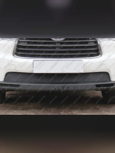 Защита радиатора (низ) Стрелка11 Стандарт (хром) Toyota Highlander XU50 дорестайлинг (2013-2017)