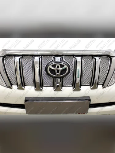 Защита радиатора Стрелка11 PREMIUM (хром) Toyota Land Cruiser Prado J150 1-ый рестайлинг (2013-2017)