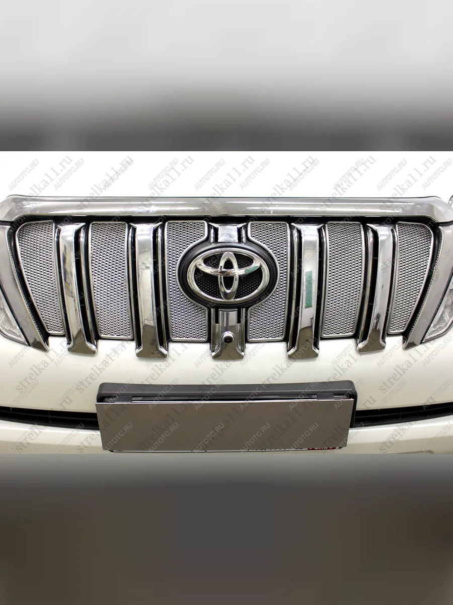 Защита радиатора Стрелка11 PREMIUM Toyota Land Cruiser Prado J150 1-ый рестайлинг (2013-2017) (хром)  в Керчи Республика Крым