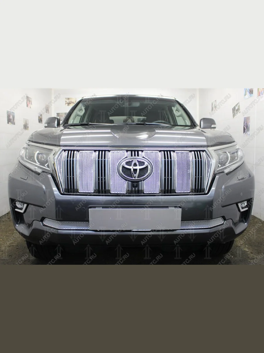 Защита радиатора (низ) Стрелка11 PREMIUM  Toyota Land Cruiser Prado (2017-2020) J150 (черная)  в Воронеже Воронежской области