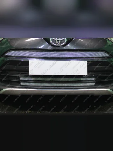 Защита радиатора (2 части низ) Стрелка11 PREMIUM (хром) Toyota RAV4 XA40 5 дв. рестайлинг (2015-2019)