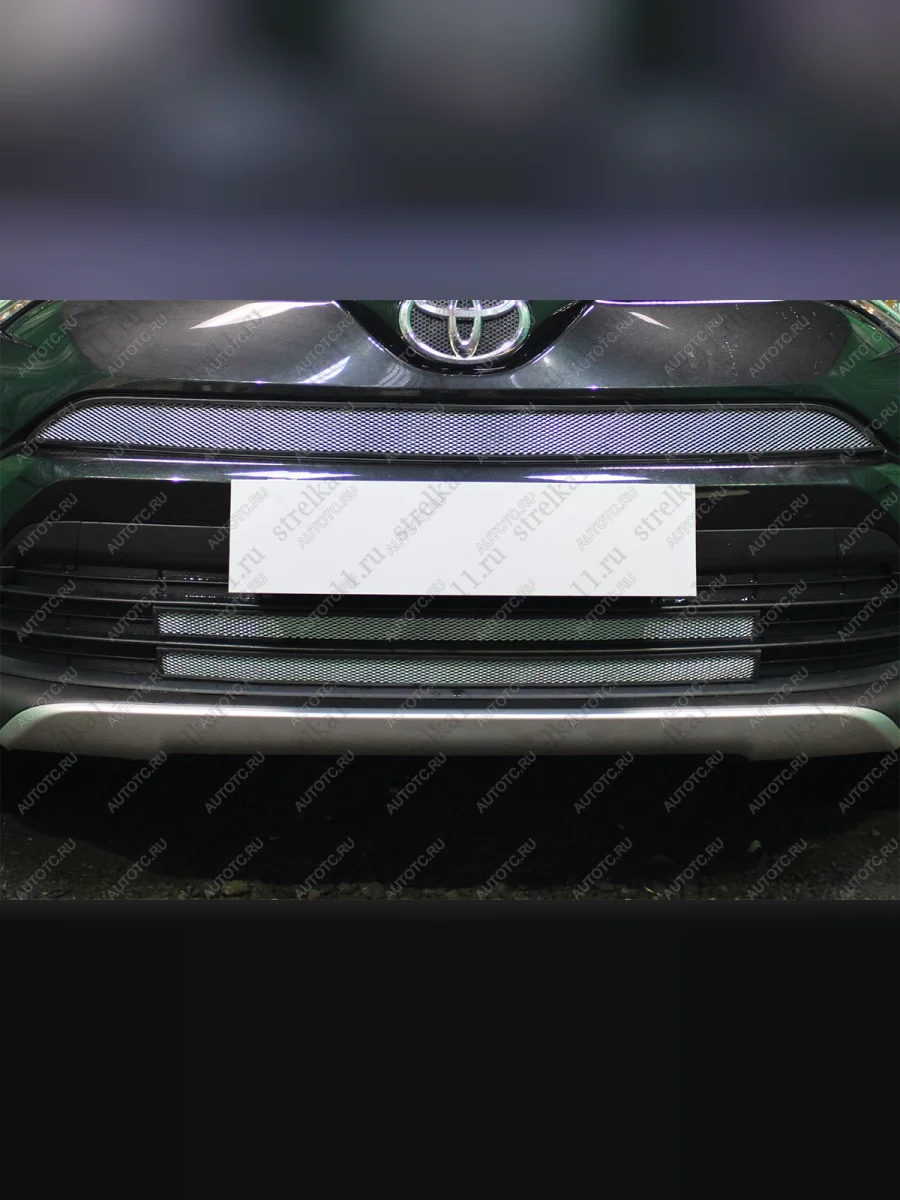 Защита радиатора (2 части низ) Стрелка11 PREMIUM Toyota RAV4 XA40 5 дв. рестайлинг (2015-2019) (хром)  в Самаре Самарской области
