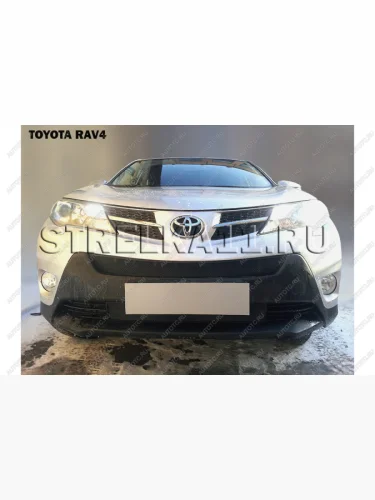 Защита радиатора (низ) Стрелка11 Стандарт (черная) Toyota RAV4 XA40 5 дв. дорестайлинг (2012-2015)