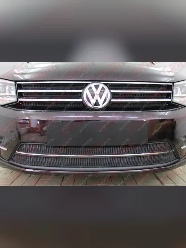 Защита радиатора (низ 2 части) Стрелка11 Стандарт (черная) Volkswagen Caddy 2K рестайлинг (2015-2020)