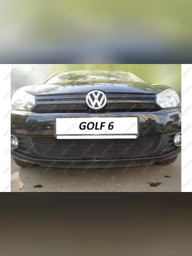 Защита радиатора Стрелка11 Стандарт (черная) Volkswagen Golf  6 Mk6 (2008-2014) хэтчбэк 5 дв.