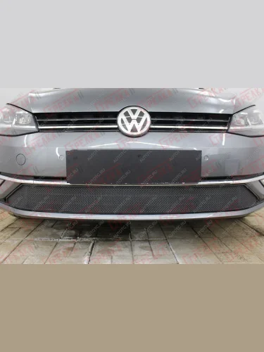  Защита радиатора Стрелка11 Стандарт (черная) Volkswagen Golf  7 Mk7 (2017-2020) универсал рестайлинг, хэтчбэк 5 дв. рестайлинг