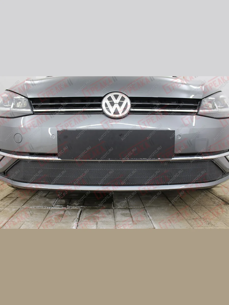  Защита радиатора Стрелка11 Стандарт  Volkswagen Golf (2017-2020) 7 Mk7 (черная)  в Воронеже Воронежской области