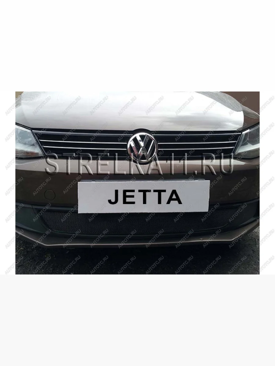 Защита радиатора Стрелка11 Стандарт Volkswagen Jetta A6 седан дорестайлинг (2011-2015) (черная)  в Самаре Самарской области