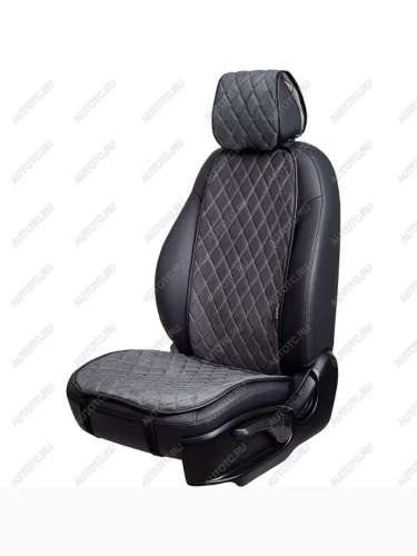 Накидка на сиденье (1 место Софа) МОНРО ст РОМБ Lord Autofashion (серый, строчка серая) 