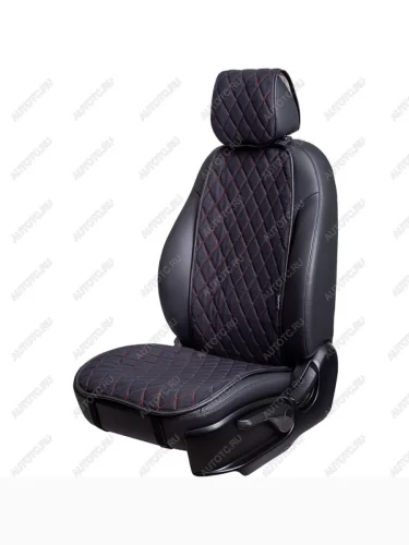 Накидка на сиденье (1 место Софа) МОНРО ст РОМБ Lord Autofashion (черный, строчка красная) 