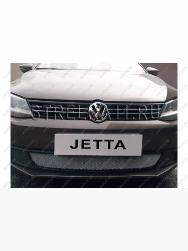 Защита радиатора Стрелка11 Стандарт (хром) Volkswagen Jetta A6 седан дорестайлинг (2011-2015)