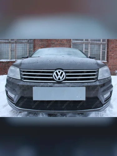 Защита радиатора (Style) Стрелка11 Стандарт (черная) Volkswagen Passat B7 универсал (2010-2015)