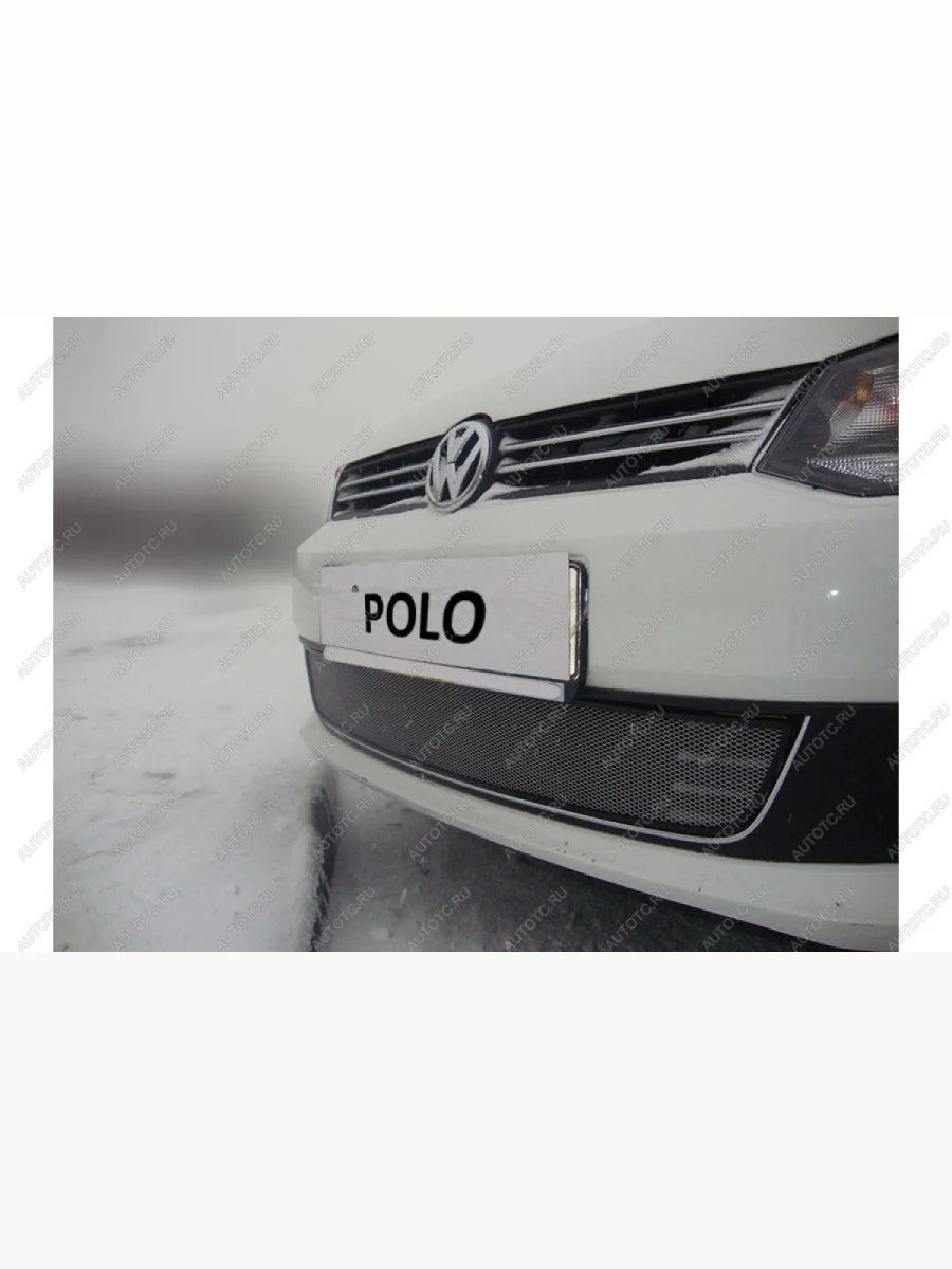 Защита радиатора Стрелка11 Стандарт Volkswagen Polo Mk5 6R,6C,61 хэтчбек 5 дв. дорестайлинг (2009-2015) (хром)  в Перми Пермском крае