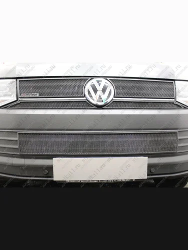  Защита радиатора (низ) (TrendLine) Стрелка11 Стандарт (черная) Volkswagen Transporter  T6 (2015-2019) дорестайлинг