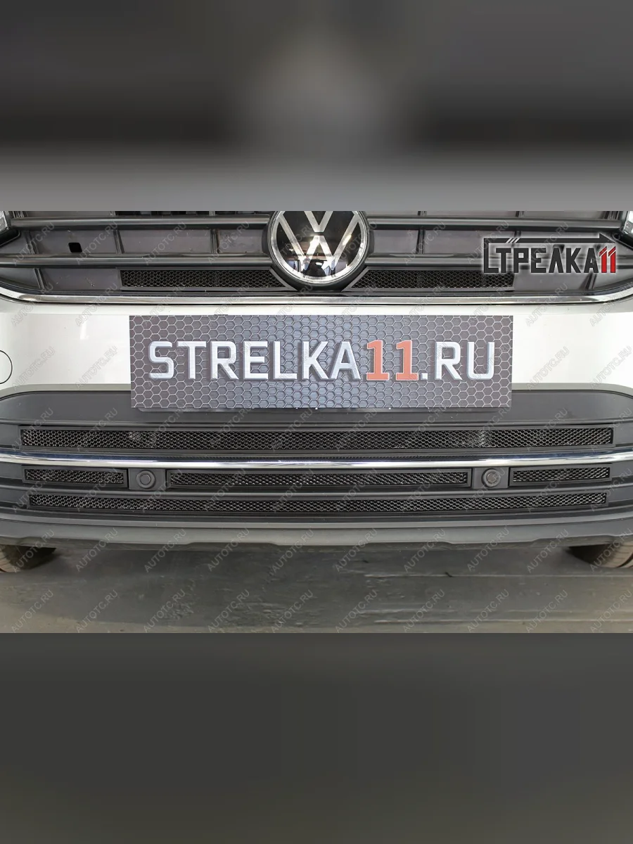 Защита радиатора (низ) Стрелка11 Стандарт Volkswagen Tiguan Mk2 рестайлинг (2020-2022) (черная)  в Самаре Самарской области