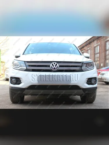 Защита радиатора (Track&Field) Стрелка11 Стандарт (черная) Volkswagen Tiguan NF рестайлинг (2011-2017)