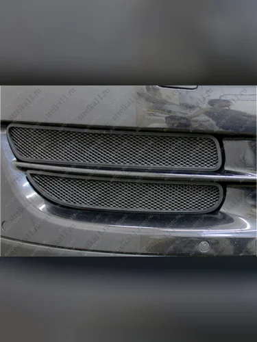 Защита радиатора (боковая 4 части) Стрелка11 Стандарт (черная) Volkswagen Touareg 1 GP рестайлинг (2006-2010)