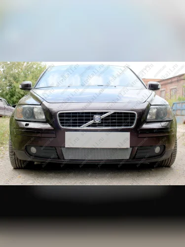 Защита радиатора (низ) Стрелка11 Стандарт (хром) Volvo S40 MS седан дорестайлинг (2004-2007)