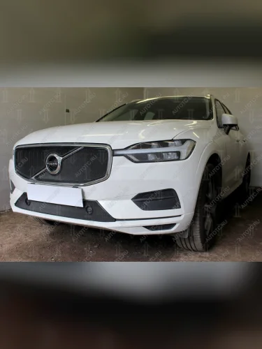 Защита радиатора (низ парктроником) Стрелка11 Стандарт (черная) Volvo XC60 (2017-2022)