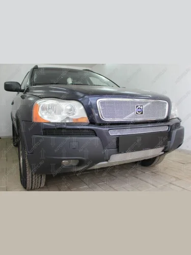 Защита радиатора (низ) Стрелка11 PREMIUM (хром) Volvo XC90 C дорестайлинг (2002-2006)