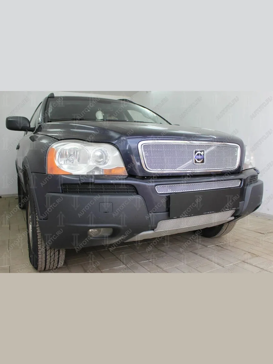 Защита радиатора (низ) Стрелка11 PREMIUM Volvo XC90 C дорестайлинг (2002-2006) (хром)  в Керчи Республика Крым