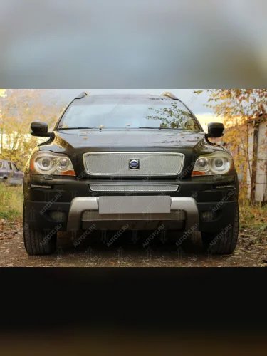 Защита радиатора (верх) (устанавливается вместо штатной) Стрелка11 PREMIUM (хром) Volvo XC90 C 1-ый рестайлинг (2006-2009)