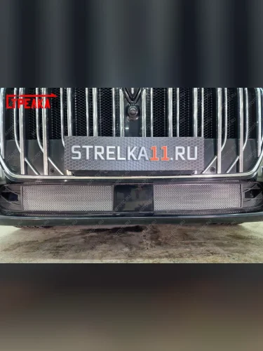 Защита радиатора (низ 2 части) Стрелка11 Стандарт (хром) Voyah Dream (2021-2025)