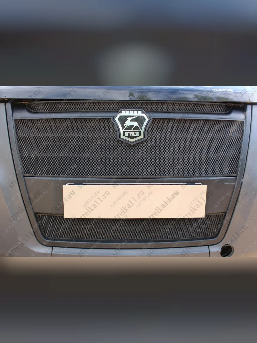 Защита радиатора (н3 части) Стрелка11 Стандарт  ГАЗ ГАЗель Next (2013-2025) A21,A22, С41, С42 (черная)  в Воронеже Воронежской области