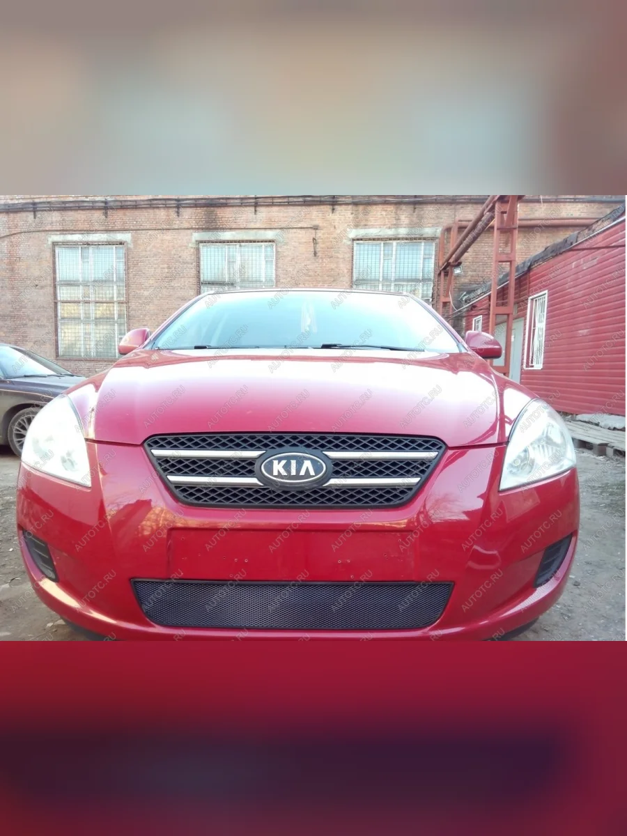 Защита радиатора Стрелка11 Стандарт KIA Ceed 1 ED дорестайлинг, хэтчбэк 5 дв. (2006-2010) (черная)  в Керчи Республика Крым