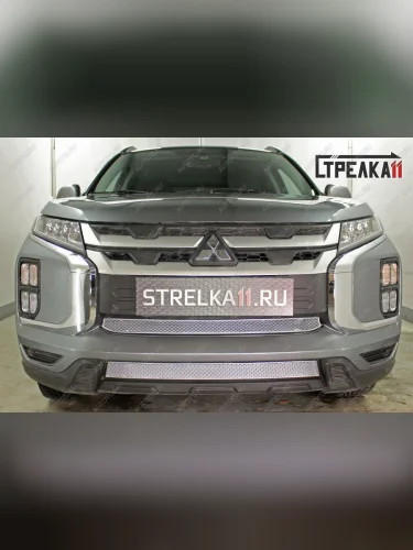 Защита радиатора низ Стрелка11 PREMIUM (хром) Mitsubishi ASX 3-ий рестайлинг (2019-2025)
