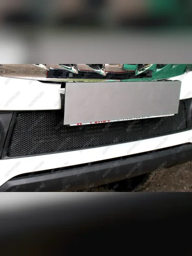 Защита радиатора низ Стрелка11 PREMIUM (черная) Mitsubishi L200 5 KK,KL дорестайлинг (2015-2019)