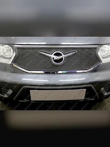 Защита радиатора Стрелка11 Стандарт (черная) Уаз Патриот 23632 2-ой рестайлинг пикап (2016-2025)