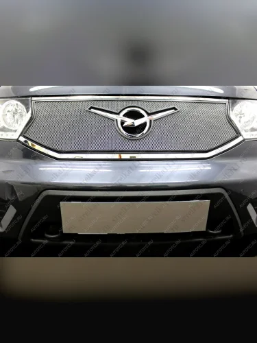  Защита радиатора Стрелка11 Стандарт (хром) Уаз Патриот  23632 (2016-2025) 2-ой рестайлинг пикап