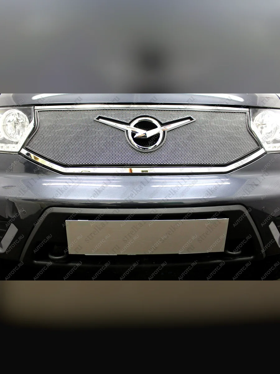  Защита радиатора Стрелка11 Стандарт Уаз Патриот 23632 2-ой рестайлинг пикап (2016-2025) (хром)  в Перми Пермском крае