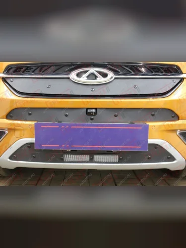  Зимняя заглушка решетки радиатор (низ) Стрелка11 (черная) Chery Tiggo 7 (2016-2020)