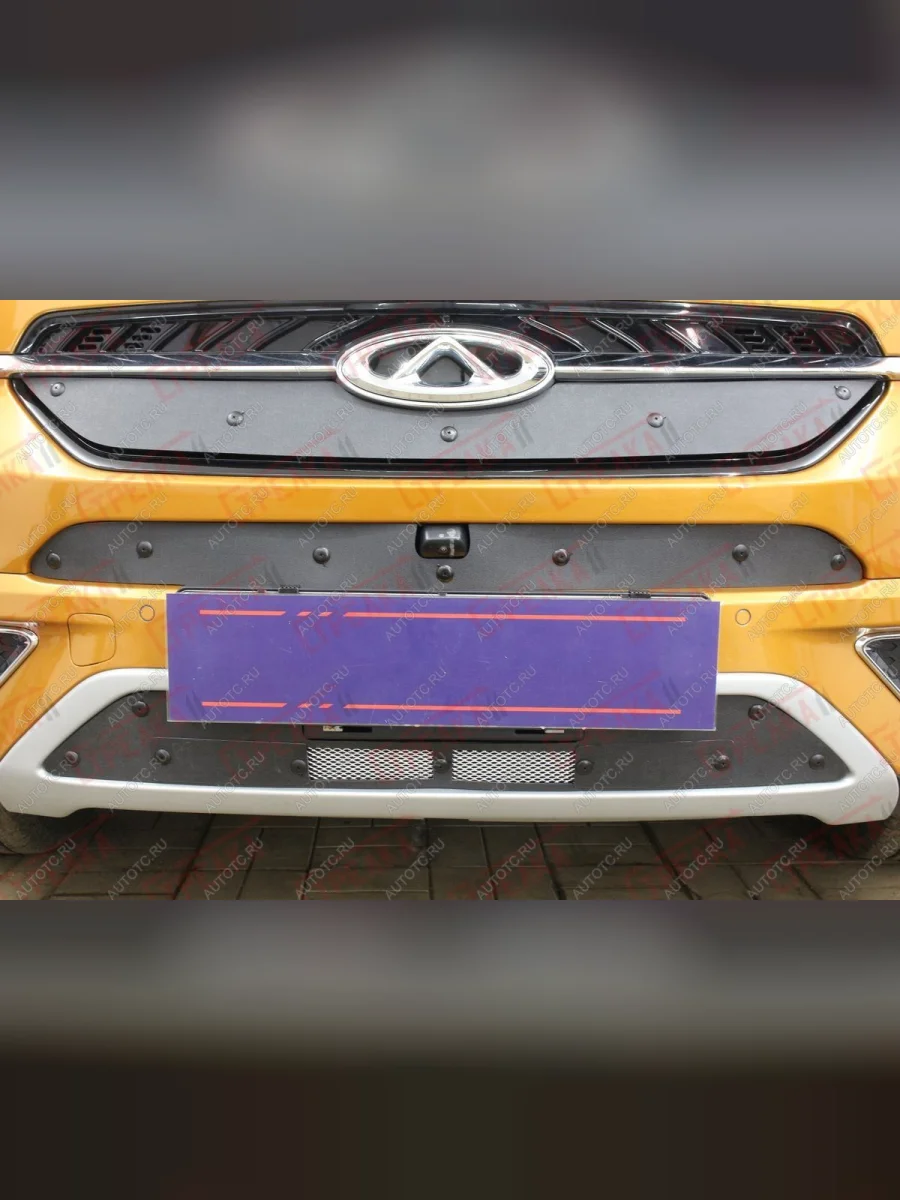 Зимняя заглушка решетки радиатор (середина) Стрелка11 Chery Tiggo 7 (2016-2020) (черная)  в Керчи Республика Крым